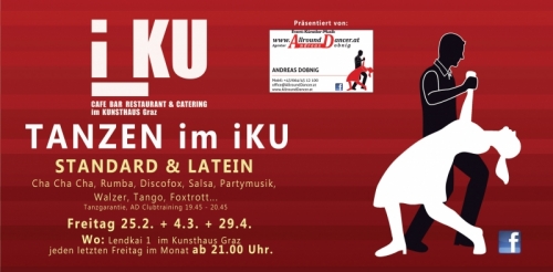 iKU Graz  tanzen am  4.3.+  29.4. + 27.5. ab 20.00 mit Dj´s AD